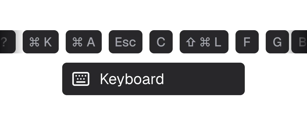 A close-up of a Mac keyboard